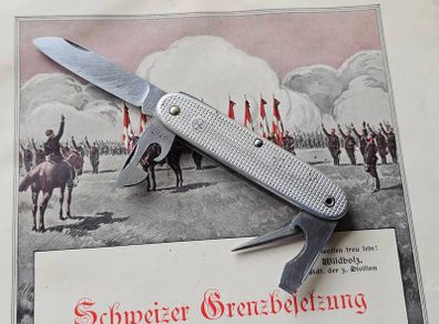 Vintage Wenger Alox Soldier Original Swiss Army Knife Issued year 1972 Discontinued Model Collectable