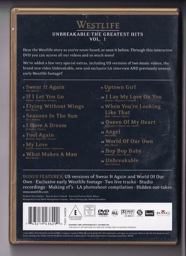 Westlife x 4 (1 is Brand New & Sealed) (4 DVDs)