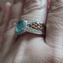 A classic ring with a  grandidierite and stones, crafted from 925 sterling silver with a platinum finish. Image 6