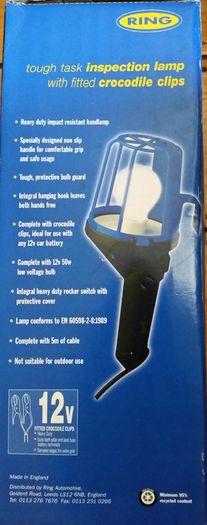 New inspection lamp with fitted crocodile clips