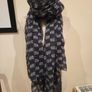 Ladies dark grey scarf with elephants Image 2