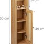 Bathroom Cabinet, Toilet Roll Holder, Free-standing, Wooden, Storage, Cupboard, HxWxD: 80x20.5x21 cm, Brown, Fibreboard, Plastic, 80 x 20.5 x 21 cm Image 3