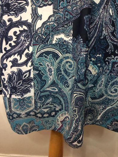 Susan Graver blue paisley blouse (XL)