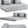 4-in-1 Folding Sofa Bed Double, Fold Out Sofa Couch with Velvet Cover & 2 Cushions, Floor Mattress Lounger for Living Room, Comfy Foldable Sofa Chair Bed, Removable Cover, Washable(135 190CM) Image 2