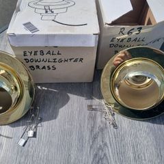 2 Eyeball Downlights Brass