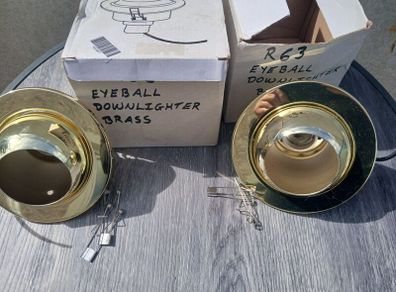 2 Eyeball Downlights Brass