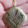 Vintage locket Square floral embossed locket necklace Edwardian Antique style engraving Photo locket for pictures Image 4