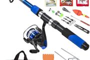 Fishing Rod Reel Set Telescopic Fishing Rod Reel Combo Kit with Fishing Rod Fishing Reel Fishing Lures Hooks Bag Necessary Fishing Accessories