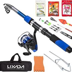 Fishing Rod Reel Set Telescopic Fishing Rod Reel Combo Kit with Fishing Rod Fishing Reel Fishing Lures Hooks Bag Necessary Fishing Accessories