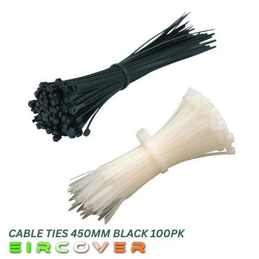 Heavy Duty White Cable Ties 450mm  Black 100pk