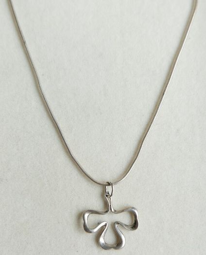 Vintage Sterling Silver Shamrock Pendant (L18" - 4,79g)