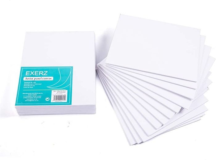 20x25cm Canvas Panels 12pcs 280GSM/ Artist Canvas Board 100% Cotton 0.3cm Thinkness/ Blank/ Triple Primed/ Acid Free/ Medium Grain