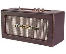 VINTAGE MADISON Battery Powered Vintage Speaker with USB, Bluetooth and AUX-IN Wooden Finish