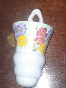 Very Old Ceramic Wall Pocket Planter by E. Radford Pottery, England, likely produced during the 1930s or 1940s,