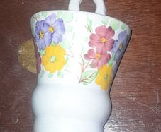 Very Old Ceramic Wall Pocket Planter by E. Radford Pottery, England, likely produced during the 1930s or 1940s,