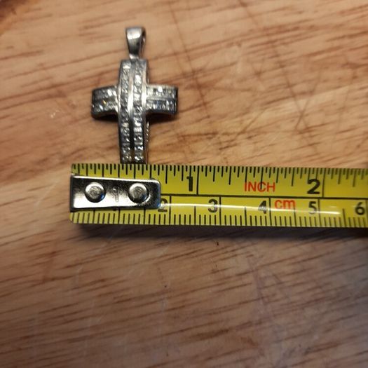 Silver Cross with cubic zirconia