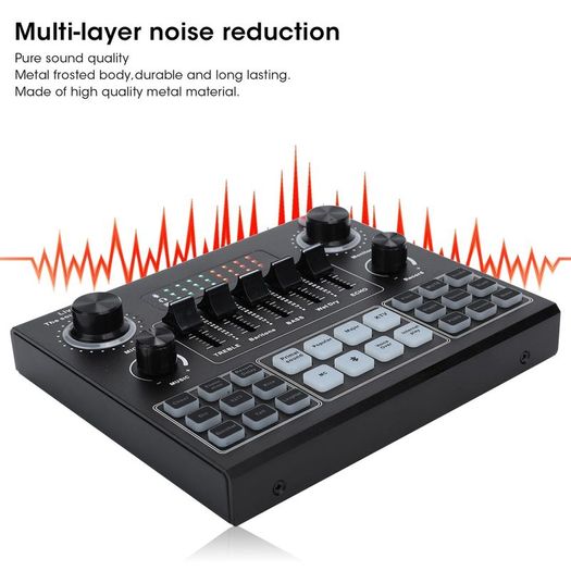 New Pro Sound Card, Multifunctional Live Sound Card, V Bluetooth Sound Card Stereo Audio Mixer for Computer Game Mobile Phone Live Broadcast, for Computer Game, Mobile Phone ,Live Broadcast