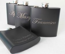 Personalized Hip Flask - Engraved, Wedding Birthdays, Party Gift, Custom Color