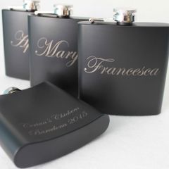 Personalized Hip Flask - Engraved, Wedding Birthdays, Party Gift, Custom Color