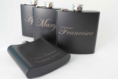 Personalized Hip Flask - Engraved, Wedding Birthdays, Party Gift, Custom Color