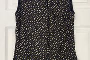Hobbs Twist Neck Polka Dot Sleeveless Top -Size S