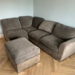 Grey L Shaped Sofa Ottoman Quick Sale