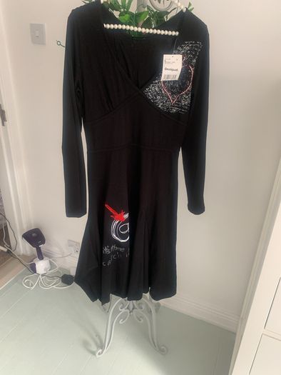 dress Bnwt size large  cotton asymmetrical cotton black dress