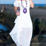 White Open Shoulder maxi dress, size 10 Image 8
