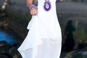 White Open Shoulder maxi dress, size 10