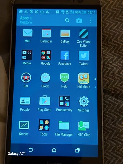 HTC One-M8, 1.8GB Ram, 16GB HDD, O2 network I think, working fine, Does show wear