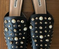 Dune London GOSSIPING leather mules: Black size 6 (EU 39)