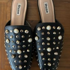Dune London GOSSIPING leather mules: Black size 6 (EU 39)