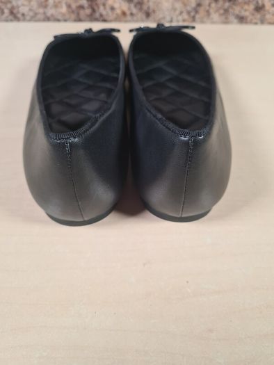 Womens Michael Kors Nori Flat Black Leather Ballet Pumps Slip On Shoes Size Uk 8 Eu 40-41 Brand New In Box