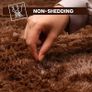 Rugs Living Room 120 x 170 cm  Fluffy Shaggy Brown Area Rugs for Bedroom, Lounge Super Soft Non Slip Rug Washable Modern Floor Carpets Bedside Rug for Kids Room Image 4