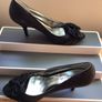SUSST Ladies black satin / glitter peep toe party shoes EU 40 size 6.5 Image 3