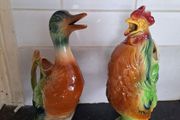 Lovely pair of Saint Clement ceramic pitchers