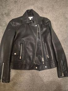 Topshop faux leather biker jacket