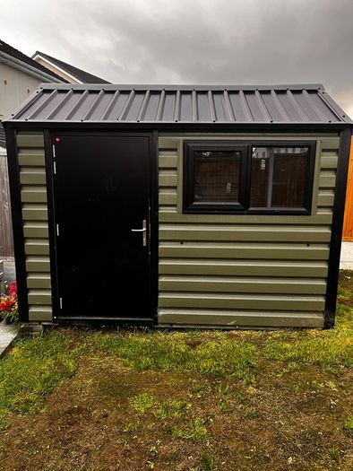 high-quality Irish-made PVC-coated galvanised-steel garden shed,