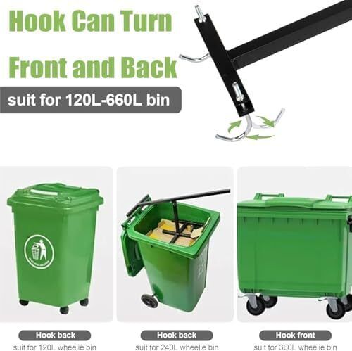 Rubbish Press Waste Compactor Trashor Space-saving in Wheelie Bin Trash Can Household Trash Can Press, Manual, Recycle Bin Compactor, Black