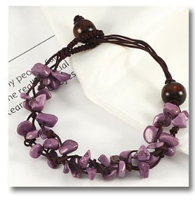 Crushed Stone Bracelet - Purple