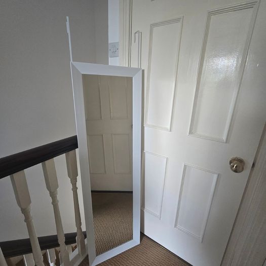 Over The Door Mirror 39cm x 139cm - White