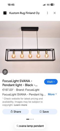 Kitchen Dining black pendant lamp shade