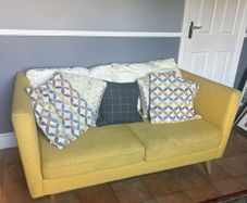 Modern Yellow 2-Seater Sofa / Couch (Mid-Century Style)