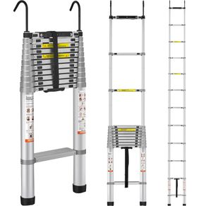 Ladder 15ft 4.59m Telescopic Ladder Non-Slip Folding Ladder 90x48x8cm