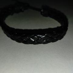Handmade Black Bracelet Natural Leather from Nepal