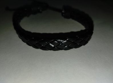 Handmade Black Bracelet Natural Leather from Nepal