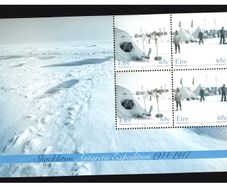 2004 Ireland 90th Anniversary of Shackleton's Antarctic Expedition Booklet Pane Mint Never Hinged (MNH). Hibernian HP146