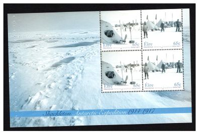2004 Ireland 90th Anniversary of Shackleton's Antarctic Expedition Booklet Pane Mint Never Hinged (MNH). Hibernian HP146