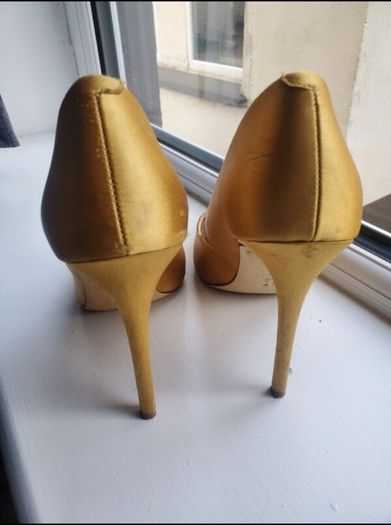 Mustard Satin Heels