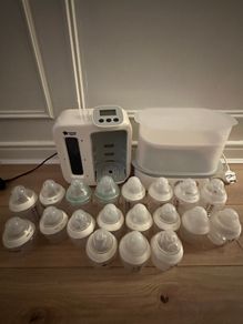 Tommee Tippee Perfect Prep and Steriliser w 19 Bottles- Excellent Condition
